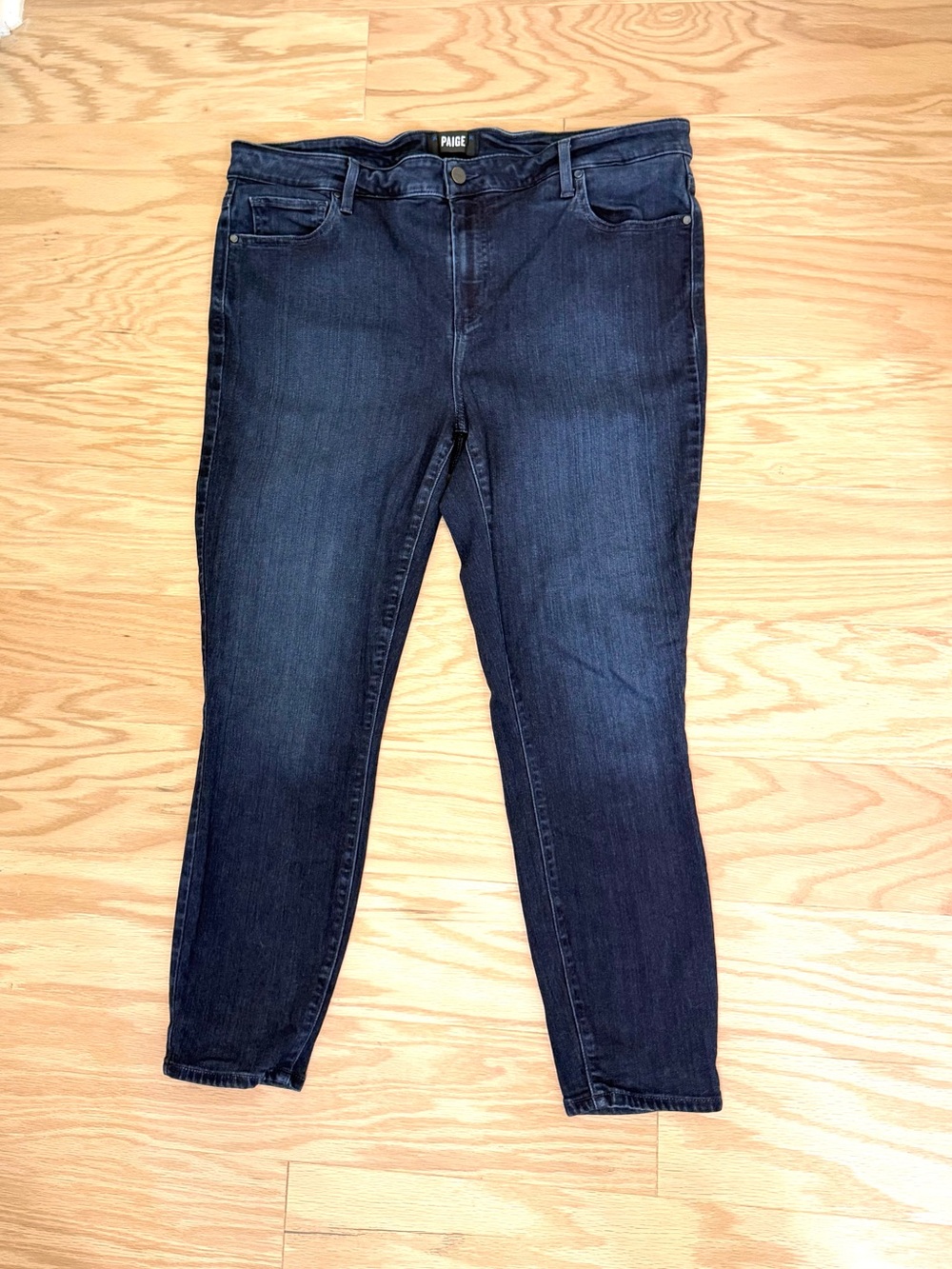 PAIGE Women's Verdugo Crop Dark Wash Denim Designer Stretch Skinny Jeans 16W